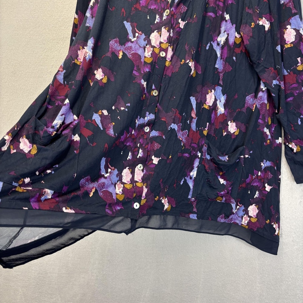 Lot Of 2 Talbots LOGO Lori Goldstein Tops Womens XL Button Up Dot Floral Stretch - Picture 9 of 12